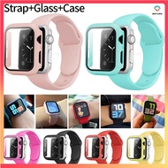 Strap+Case Set for iWatch Band 41mm 45mm iWatch band  Silicone Bumper+Bracelet for series 4 3 5 SE 6