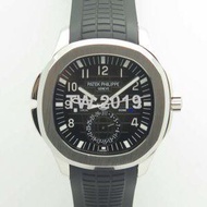 TW AQUANAUT TIME TRAVEL 5164A SS BLACK DIAL ON RUBBER STRAP