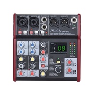 Muslady SM-66 Portable 4-Channel Sound Card Mixing Console Mixer Built-in 16 Effects with USB Audio