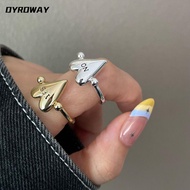 DYROWAY Heart Ring, Stainless Steel Glossy Surface Letters Ring, Fashion "YES""NO" Adjustable Exquis