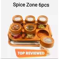 Masala กล่อง Rak Toples-ขวดเครื่องเทศพร้อมช้อน6ชิ้นชุดสุ่มสีอุปกรณ์ตกแต่ง250กรัม