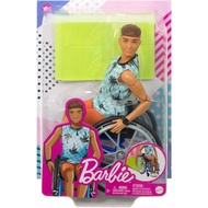Barbie Ken Fashionistas Doll #195 with Wheelchair and Ramp Wearing Beach Shirt, Orange Shorts and Accessories HJT59