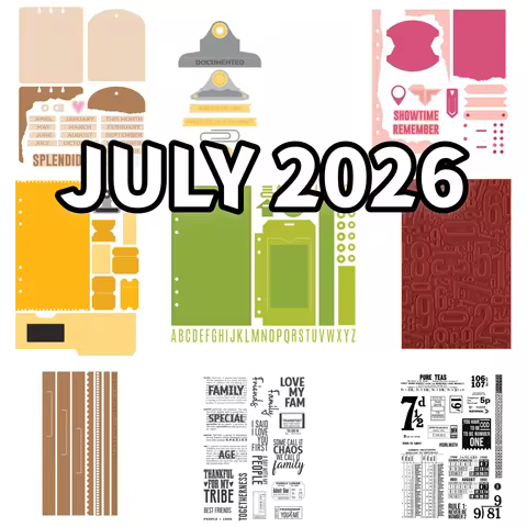 August 2026 Keepsake Clip Torn Edges CardLab Etched Dies Clear Stamps for DIY Making Card Scrapbook 