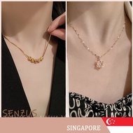 [SG SELLER] Korea Titanium Dteel Necklace Female Pendant Chain Necklaces For Women