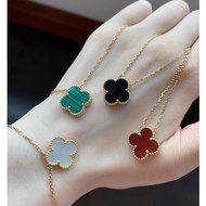 Double-sided Clover Necklace Xiaohongshu Lucky Clover 18K Gold Necklace