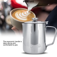 BUTUTUOZ Milk Frothing Pitcher, Stainless Steel Silver Coffee Frothing Pitcher, Latte Coffee Art Han
