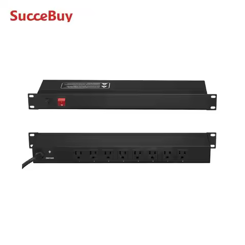 SucceBuy 1U PDU 8/10/12 Outlets 110-125V/15A Rack Mount Power Strip Fits Standard 19 Server Racks Id
