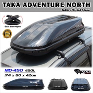 TAKA MD-450 Car Roof Box [Explorer Series] [XL Size] [Glossy Black /White] Cargo ROOFBOX