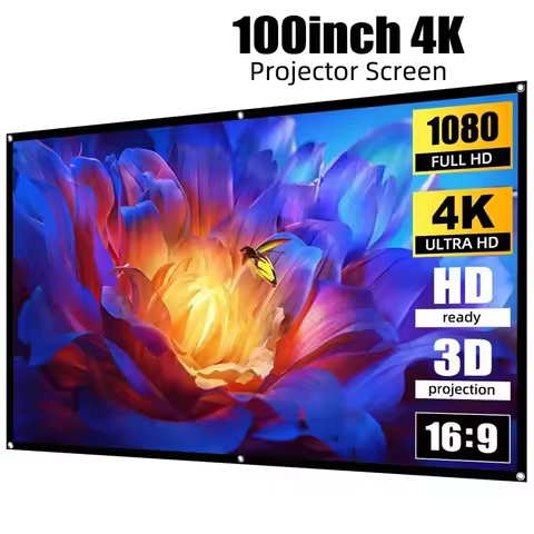 Polyester Projector Screen 16:9 HD Video Foldable Projection Screen 72/84/100inch Video Equipments F