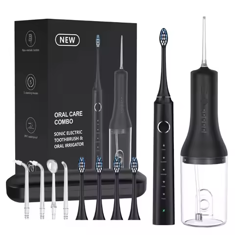 Portable Cordless F800 Water Flosser X700 Electric Toothbrush Combo 2 in 1 IPX7 Waterproof 4 Mode Wa