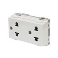 เต้ารับคู่ 3 ขา มีม่านนิรภัย HACO W8416V2 สีขาว (1075599)