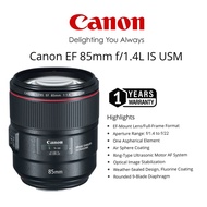 Canon EF 85mm F/1.4L IS USM lens original (1 years warranty)