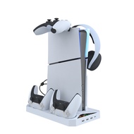 แท่นชาร์จตัวควบคุม P5สำหรับคอนโซลดิจิตอลระบบออปติคอลดิจิตอลบาง PS5ที่แขวนหูฟังฐานระบายความร้อนมัลติฟ