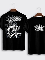 KAOS ATASAN OBLONG DISTRO PRIA DEWASA LENGAN PENDEK GAMBAR DEPAN BELAKANG,T-SHIRT,KEKINI,RX-KING-707