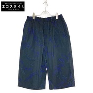 YG-P45-930 黑色 x 藍色聚酯全印花寬褲 3 碼