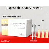 10pcs 100pcs COD beauty Needle 30G4mm/13mm/25mm Disposable  1ml Luer Lock syringe /Luer Slip syringe
