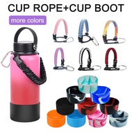 2PCS 12/14/16/18/20/22/24/32/40OZ  Aqua flask Boot and Paracord Set, Aquaflask Tumbler Non-slip Silicone Cup Cover+Portable Cup Rope for Aquaflask Accessories Water Bottle