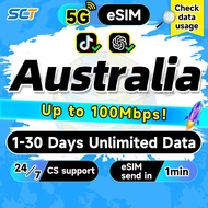 Wefly Australia eSIM 5G 1-30 Days 500MB-30GB Unlimited Data eSIM Australia SIM Card