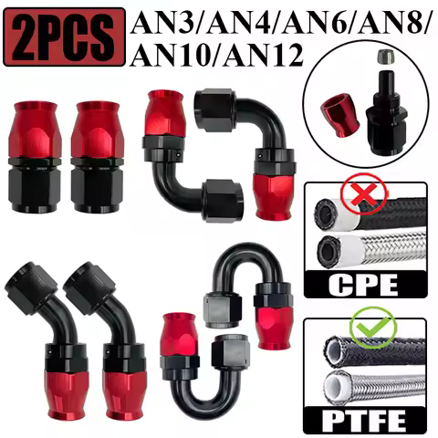 2X 3AN 4AN 6AN 8AN 10AN 12AN PTFE Oil Fuel Line Hose Swivel End Fittings Adapter Cooling Pipe Connec