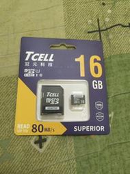 TCELL冠元 SUPERIOR microSDHC UHS-I U1 80MB 16GB 記憶卡