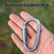 Aluminum Carabiner Lock Screw Locking Spring Clip Hook Outdoor D Shaped Snap Keychain Buckle for Cam