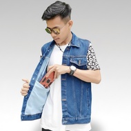 Super BIG Size Men's Jeans Vest Men's Denim Vest/ Biowash Jeans Jacket Vest Size M - XXXXXL