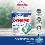 DYNAMO 4in1 Laundry Capsules Fresh 10ml*20pcs Refill - Tackles 99% Of The Most Common Stains and Odo