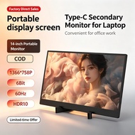 Type-C Portable Secondary Monitor 14 Inch 1366x768 60Hz HDR10 Office