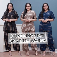 Prass Official - Paket 3Pcs Setelan Wanita Rayon Baju One Set Wanita