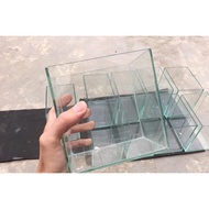 (SH) (nationwide) mini fish tank - betta fish tank 20x15x20 with black and white glue, all sizes to 