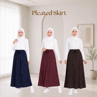 Amiably BELLE Skirt Wanita Pleated Ribbon Soft Cotton