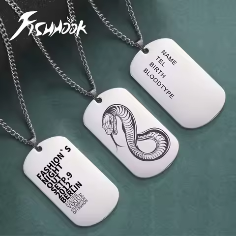 Military Army Tactical Necklace Personalized Bar US Dog Tag Logo Soldier Name Chain Custom War Gift 