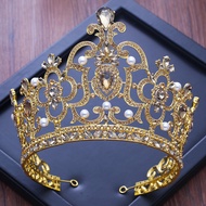 Miss Universe Wedding Stage Show Tiaras Crown Queen Rhinestone Pearl Tiara Party Hair Jewelry for P