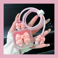 Cartoon PD 18W/20W Charger Head Cover Sets Spring Cable Winder Cable Protector Charger Cord Cover
