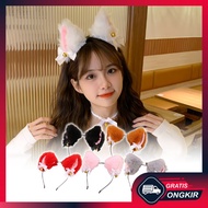 Gratis Ongkir - Bandana Bulu Motif Kuping Kucing Wanita / Bando Telinga Kucing Bulu Cosplay Anime