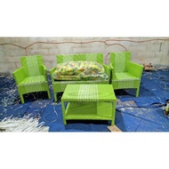 Ready Stok Kursi Sofa Hawai Rotan Sintetis Kursi Plastik Sofa Ruang Tamu 1 Set Minimalis Modern Murah