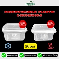 250ml/450ml Microwavable Food Container Bekas Plastik Makanan Dessert Box Cake Box Square Size