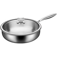316Stainless Steel Pan Non-Coated Frying Pan Household Small Non-Stick Pan Induction Cooker Special Frying Pan EEVC