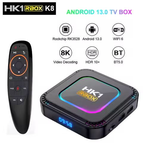 NEW Android 13 TV BOX HK1 RBOX K8 RK3528 4G 32G 64G 128G 5G WIFI6 4K 8K 3D BT USBSmart TVBOX Global 