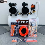 ETOP ถังลม ปั๊มลมออยฟรี ปัีมลม ขนาด 50 ลิตร รุ่น XH60050L 1200W+อุปกรณ์ 6 อย่าง+ปลั๊กพ่วง 10 เมตร **