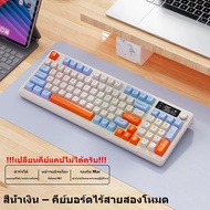 TechSavvy คีย์บอร์ดบลูทูธไร้สาย FreeWolf M96 แสดงผลตัวเลข for PC/IOS/Mac OS Mechanical Keyboard 2.4G