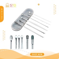 STO 6 Piece Set Ear Scoop Stainless Steel Ear Scoop Set Ear-picking Tool Cleaner Ear Picking Tool Se