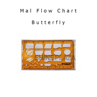 Butterfly BT-966-771-N Flow Chart Mold - FlowChart Engineering Ruler Template Mall Screen Printing