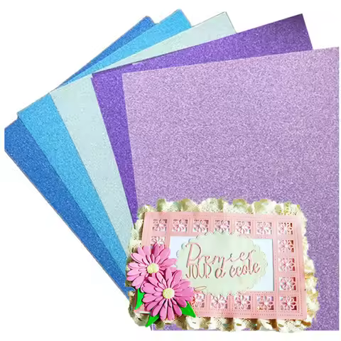 12pcs Glitter Cardstock Background Paper Card Making A4 250gsm Scrapbooking Paper Origami for DIY Ar