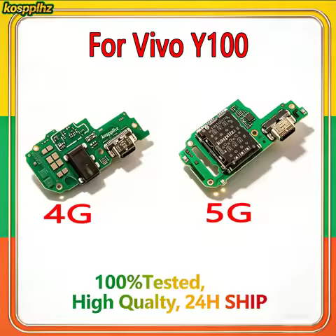 USB Charge Board For Vivo Y100 4G Y100 5G USB Board Flex Cable Microphone USB Charge Dock Repair Par