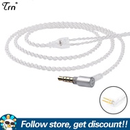 FAAEAL TRN A2อัพเกรดสายหูฟัง3.5มม. เปลี่ยนหูฟังเสียงลวด Mmcx/spin/ 2Pin 0.75มม. 0.78มม. Silver Plate