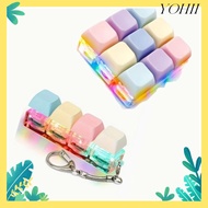 YOHII Fidget Keychain, Keycap Relief Stress Finger Keyboard Cap,  2/4/9 Keys Keys Button DIY Keyboar