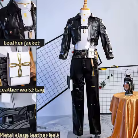 Wuthering Waves Male Rover Cosplay Costume Coat Pants Necklace Full Set Uniform Wig Halloween Party 