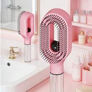 2-In-1 Spray Hair Brush, Transparent White, Built-In Water Tank Spray Hair Brush, Soft Flexible Bris