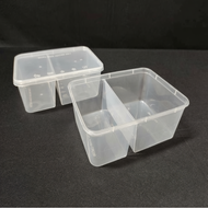 FR750-2C / 750ml Two (2) Compartment Plastic Disposable Food Container (50pcs±) / Bekas Makanan